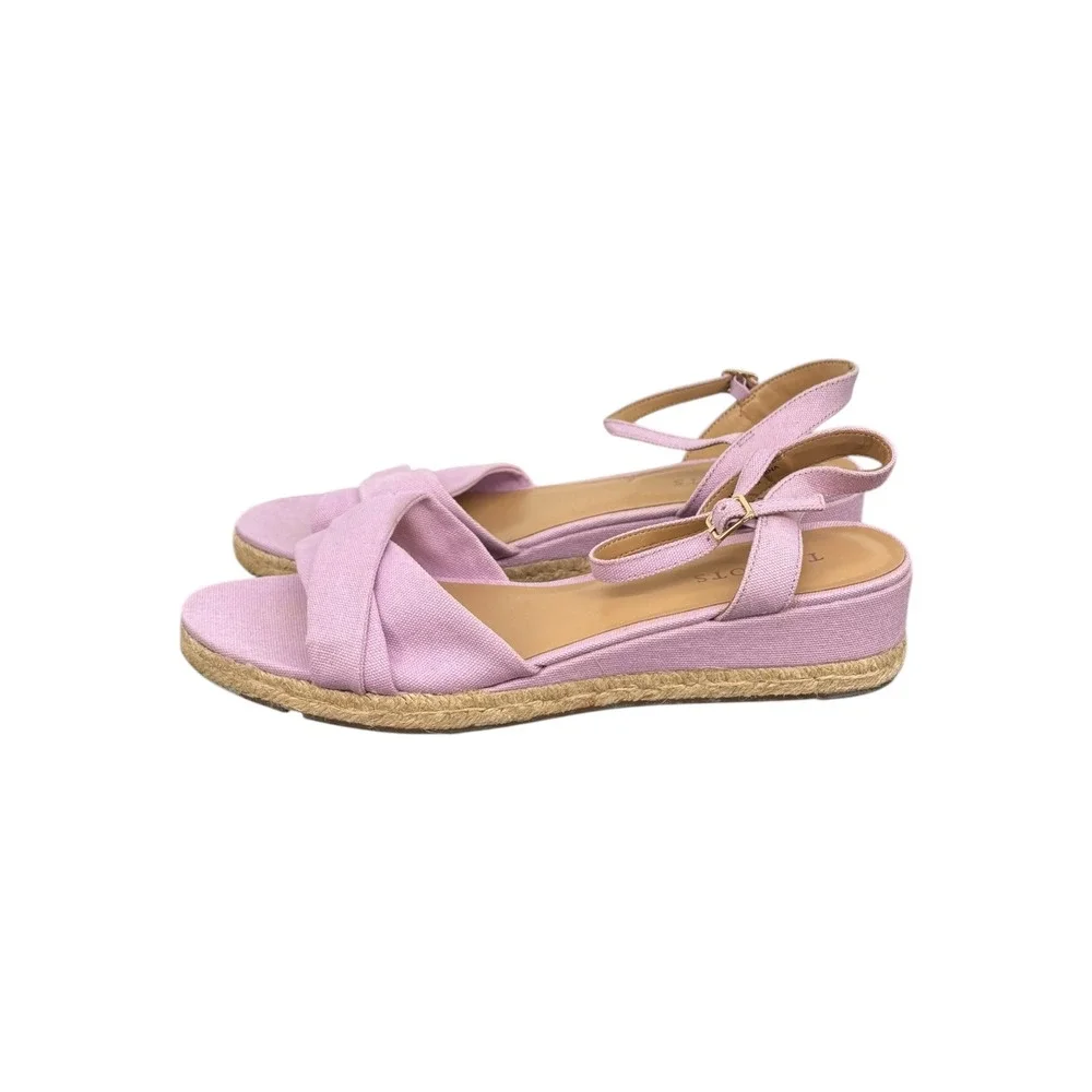 Talbots Women Light Purple Espadrille Wedge‎ Sandals Ankle Strap Size 10